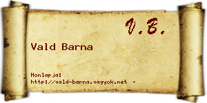Vald Barna névjegykártya